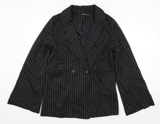 PRETTYLITTLETHING Womens Black   Jacket Blazer Size 8