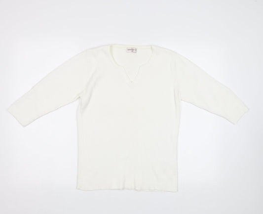 Bonmarché Womens White   Pullover Jumper Size M