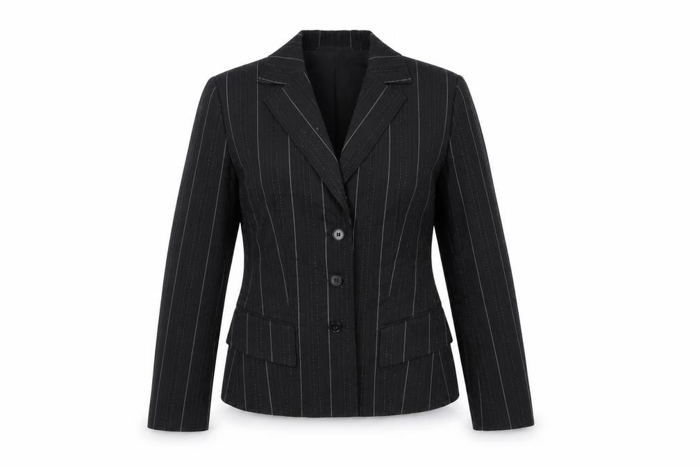 Taifun Collection Womens Black Striped  Jacket Blazer Size 8