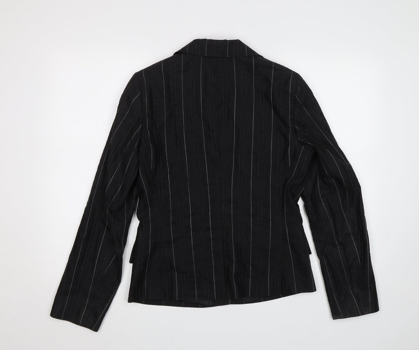 Taifun Collection Womens Black Striped  Jacket Blazer Size 8