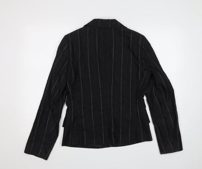 Taifun Collection Womens Black Striped  Jacket Blazer Size 8