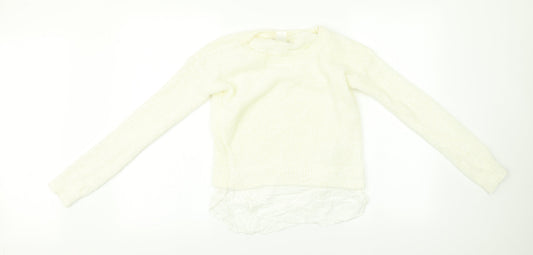 H&M Girls White   Pullover Jumper Size 11-12 Years