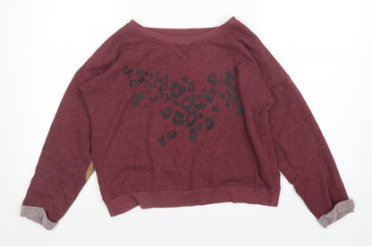 Additional front view of Atmosphere women’s red animal print pullover sweatshirt, size UK 12