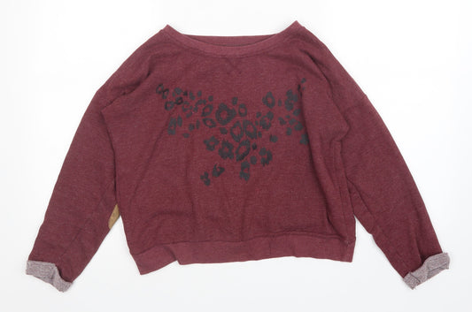 Atmosphere Womens Red Animal Print  Pullover Sweatshirt Size 12