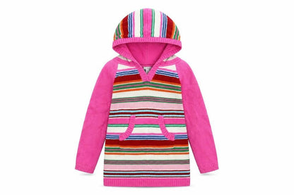 Gap Girls Pink Striped  Pullover Hoodie Size 5 Years