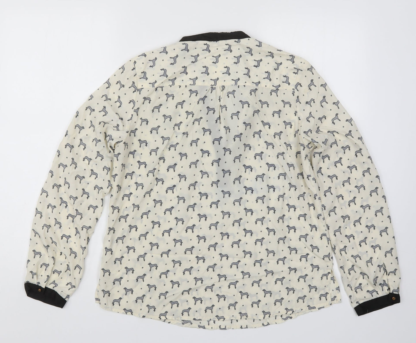 Lamore La Womens Beige   Basic Blouse Size L  - Dig Print