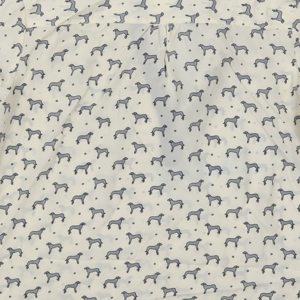 Lamore La Womens Beige   Basic Blouse Size L  - Dig Print