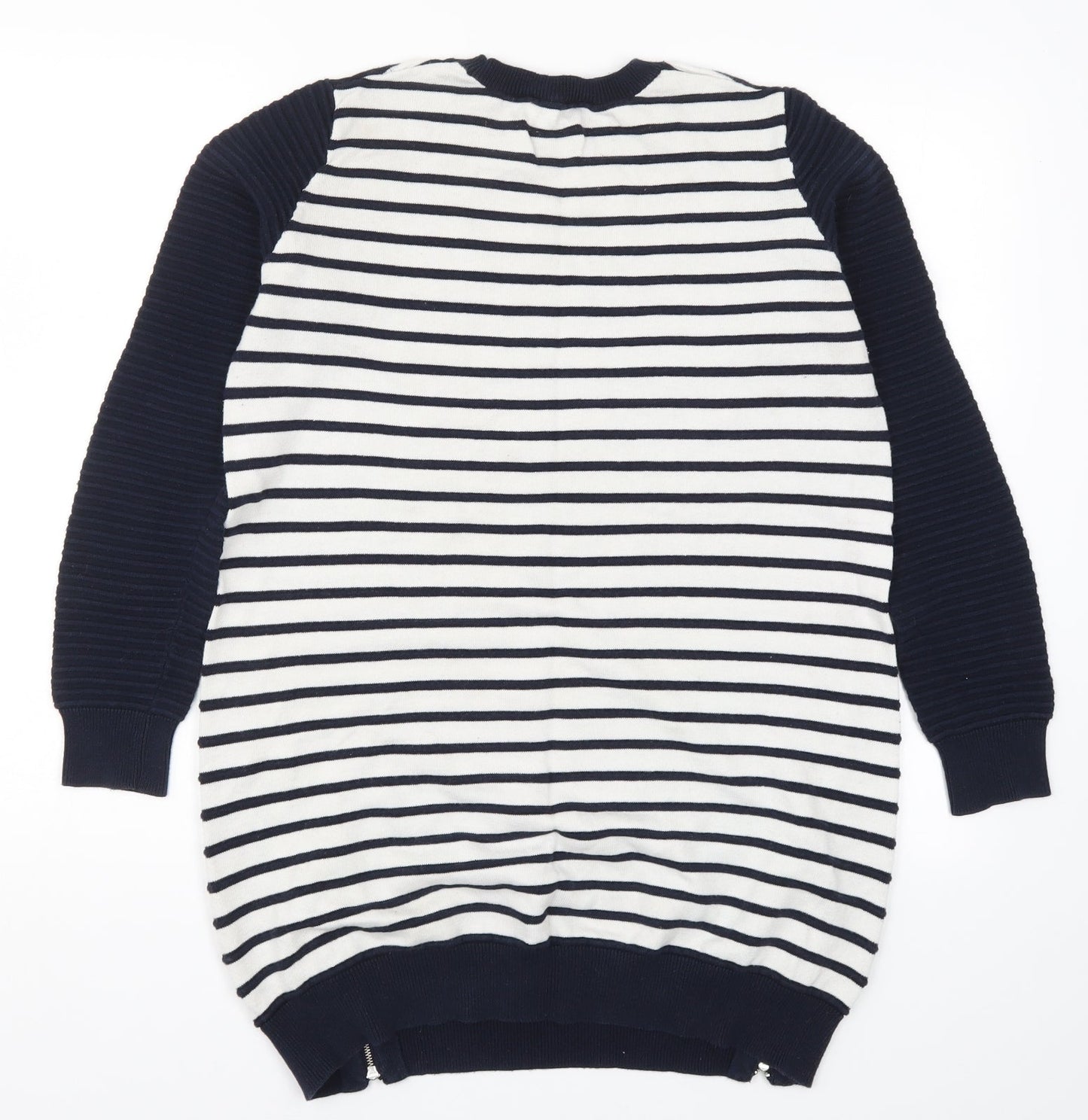 Dorothy Pekrins Womens Blue Striped Knit Pullover Jumper Size 14