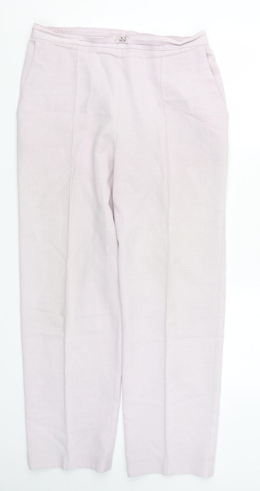 Marks and Spencer Womens Purple Check  Trousers  Size 16 L28 in