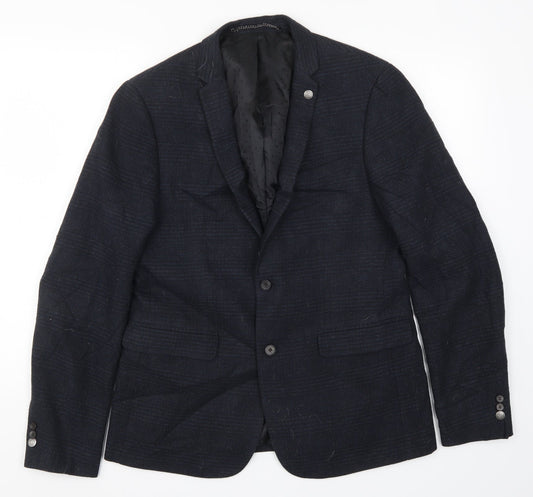 Burton Mens Blue Striped  Jacket Suit Jacket Size M