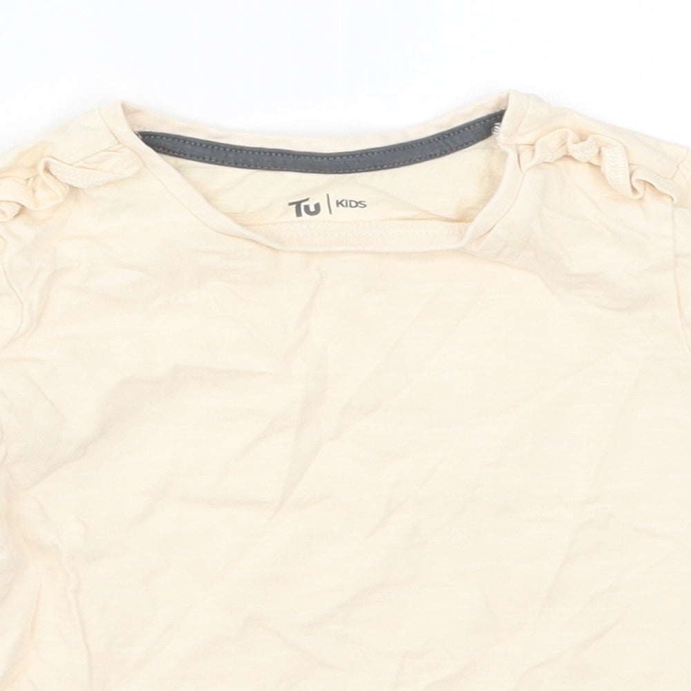 TU Girls Beige   Basic T-Shirt Size 3-4 Years
