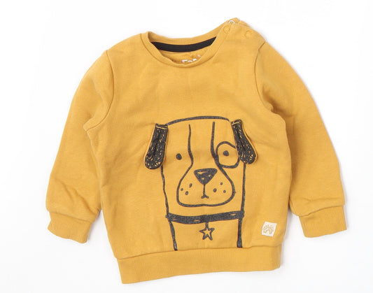 F&F Boys Yellow   Basic T-Shirt Size 9-12 Months  - Dog