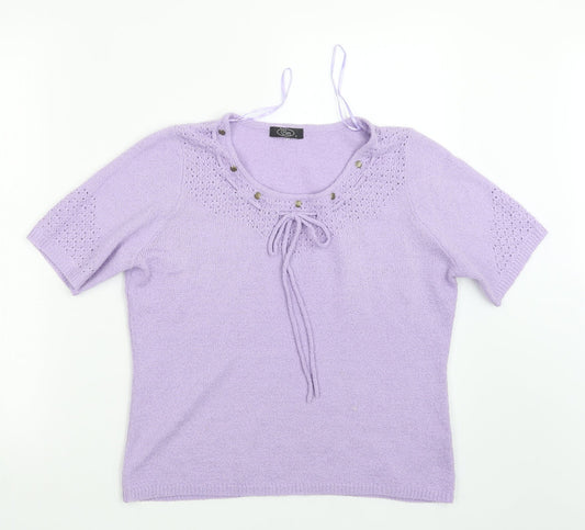 BM Womens Purple  Knit Pullover Jumper Size S