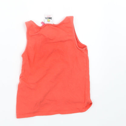 Back view of Smiley World girls’ orange basic tank, size 6, years