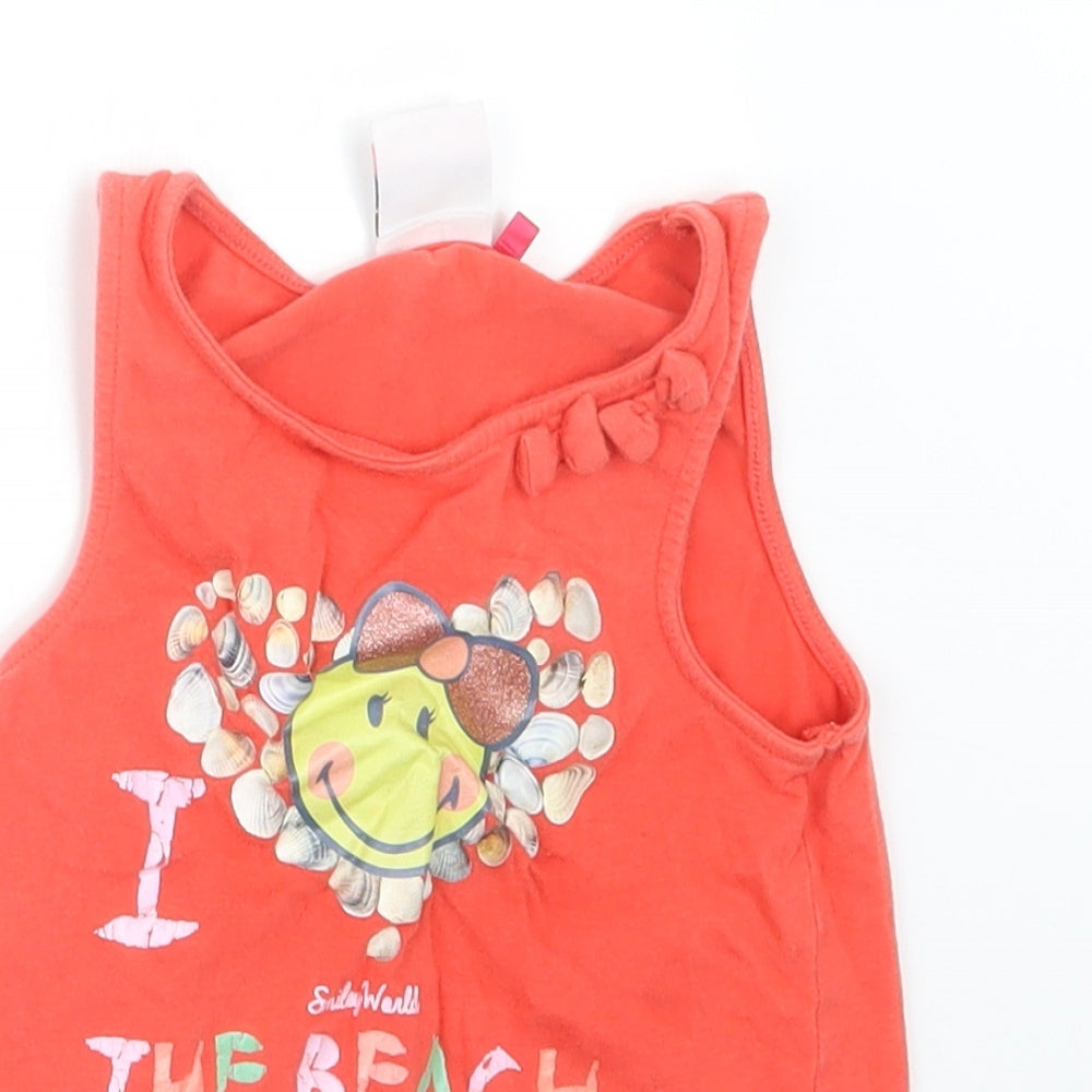 Smiley World Girls Orange   Basic Tank Size 6 Years