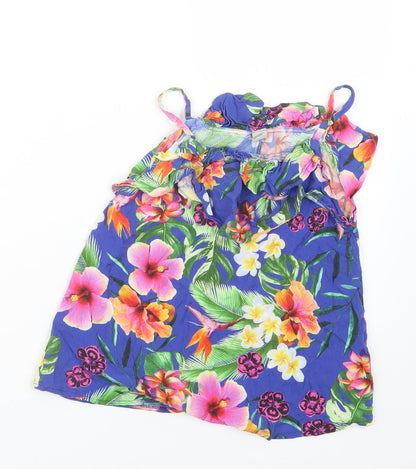 Additional front view of Tu girls’ blue geometric tunic blouse, size 11, years