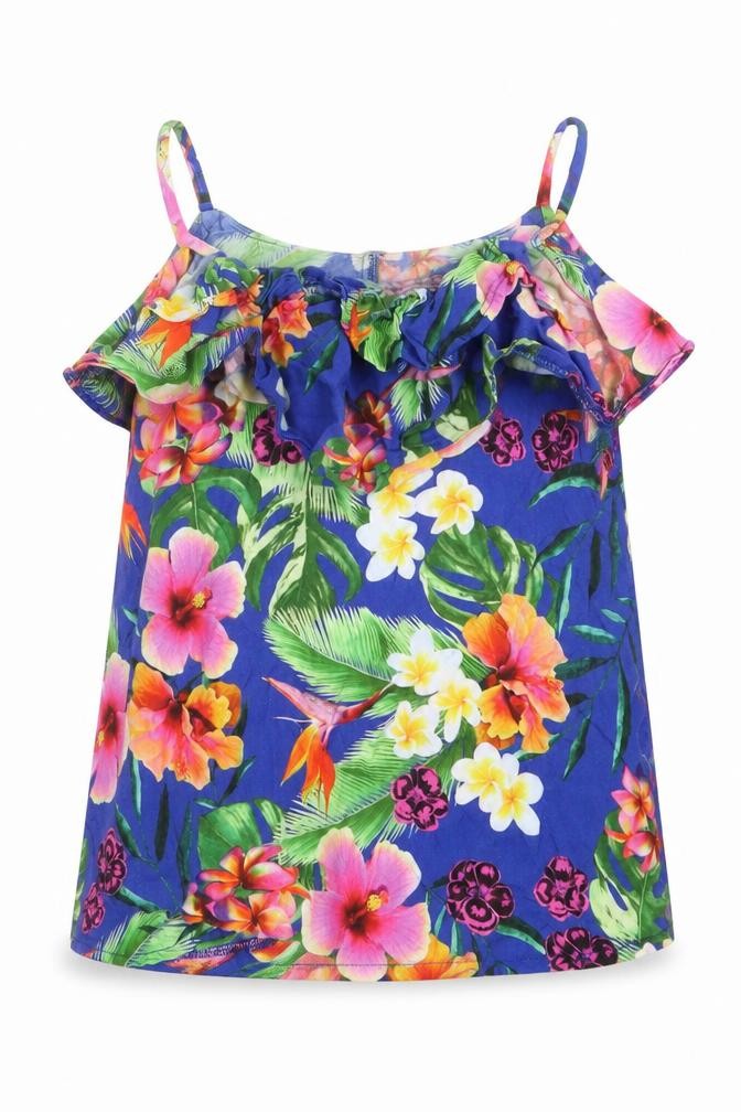 TU Girls Blue Geometric  Tunic Blouse Size 11 Years