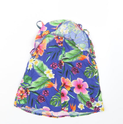 Back view of Tu girls’ blue geometric tunic blouse, size 11, years