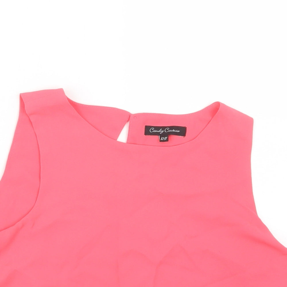 Candy Couture Girls Pink   Basic Blouse Size 10-11 Years