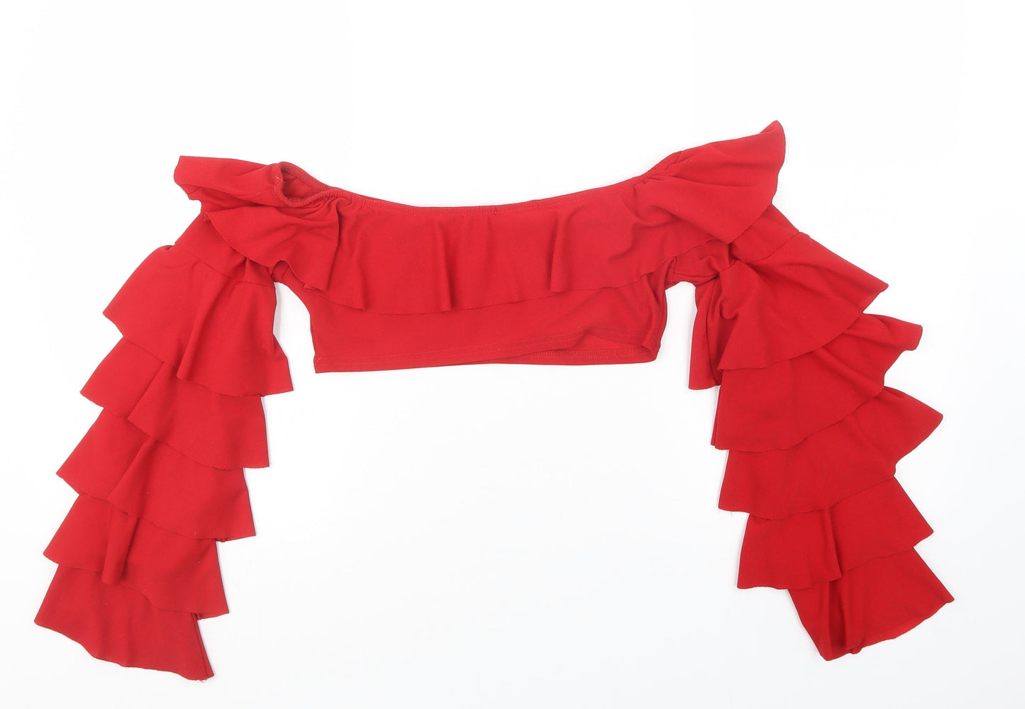 I SAW IT FIRST Womens Red   Cropped T-Shirt Size 6