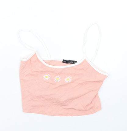 Zaful Womens Pink   Cropped T-Shirt Size 10