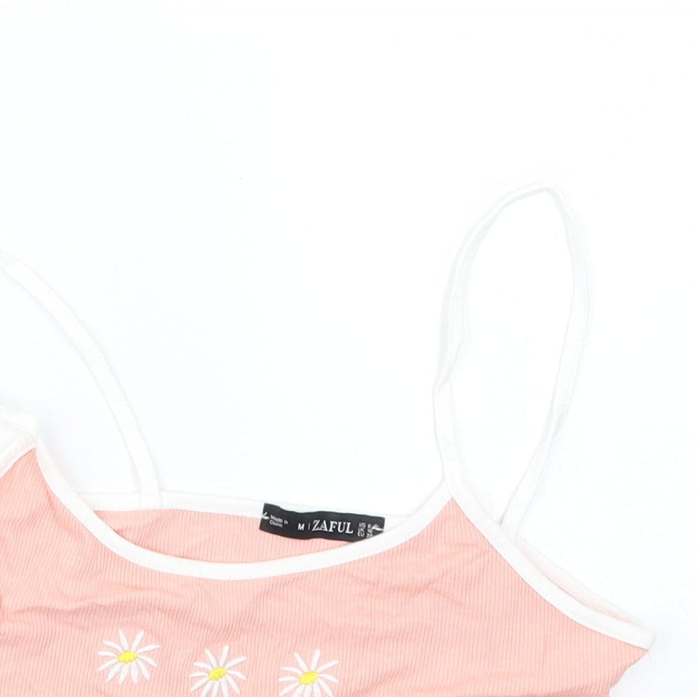 Zaful Womens Pink   Cropped T-Shirt Size 10