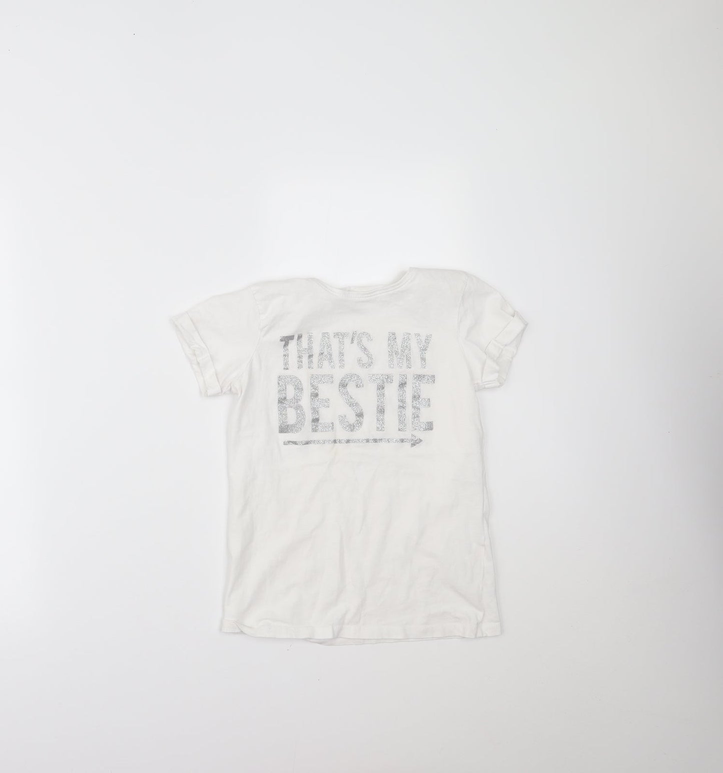 Primark Girls White   Pullover T-Shirt Size 10-11 Years