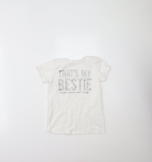 Primark Girls White   Pullover T-Shirt Size 10-11 Years