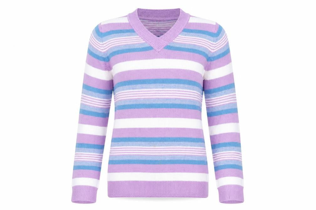 Isle Essentials Womens Multicoloured Striped  Pullover Jumper Size S