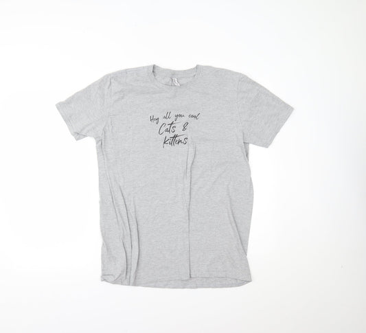 Gildan Womens Grey   Basic T-Shirt Size L