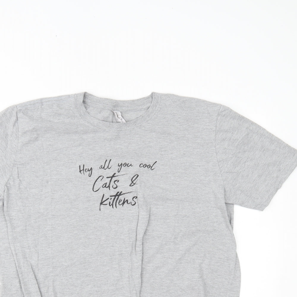 Gildan Womens Grey   Basic T-Shirt Size L