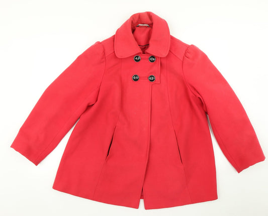 G. Womens Pink   Overcoat Coat Size 14