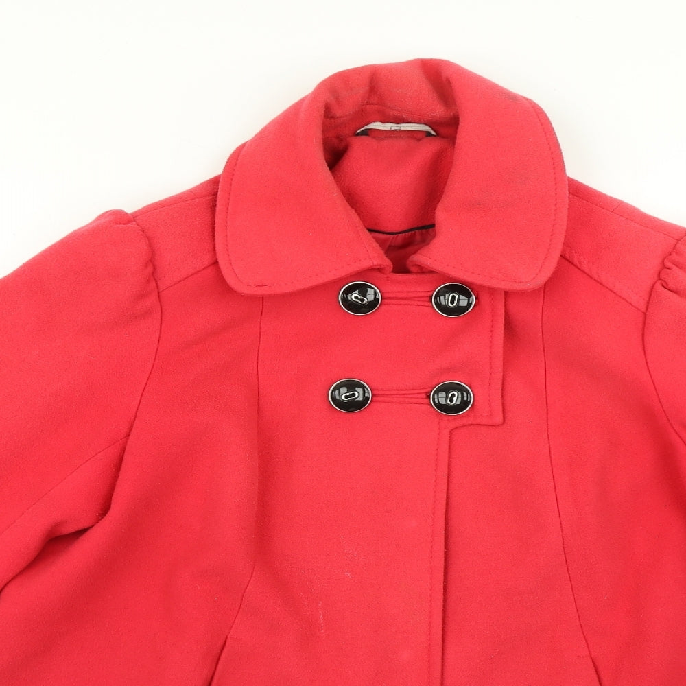 G. Womens Pink   Overcoat Coat Size 14