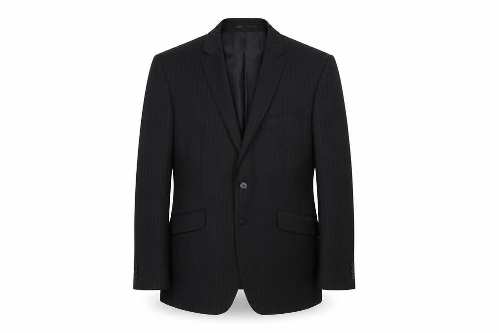 Burton Mens Black Striped  Jacket Suit Jacket Size 40