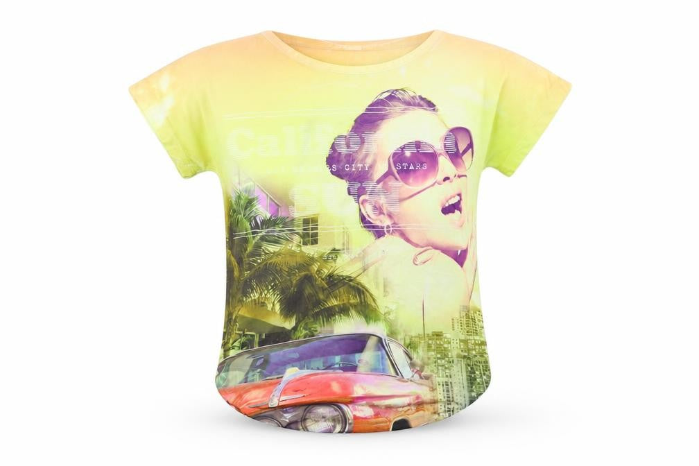 STREET KIDS Girls Yellow   Basic T-Shirt Size 10 Years