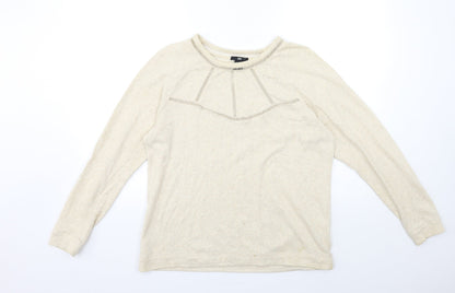 H&M Womens Beige   Pullover Sweatshirt Size S