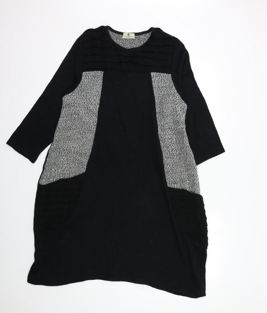 Lacony Womens Black Batik  Jumper Dress  Size M