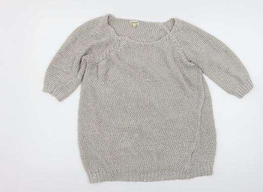 River Island Womens Grey  Knit Pullover Jumper Size 10