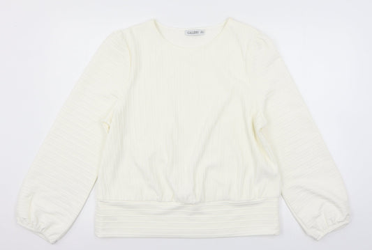 Gallery Womens Ivory   Pullover Sweatshirt Size 12