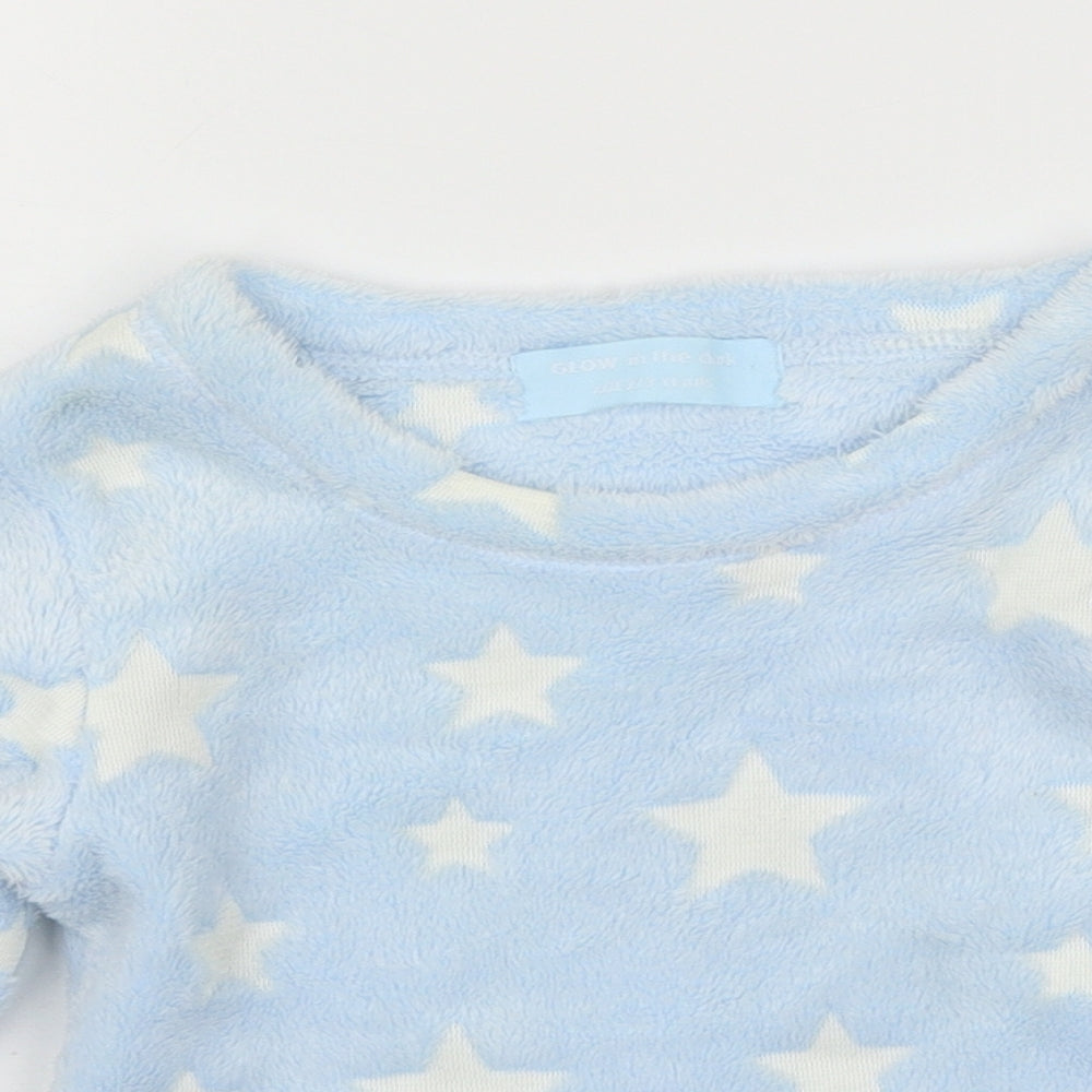 Glow in the Dark Boys Blue Geometric Microfibre  Pyjama Top Size 2-3 Years  - Stars
