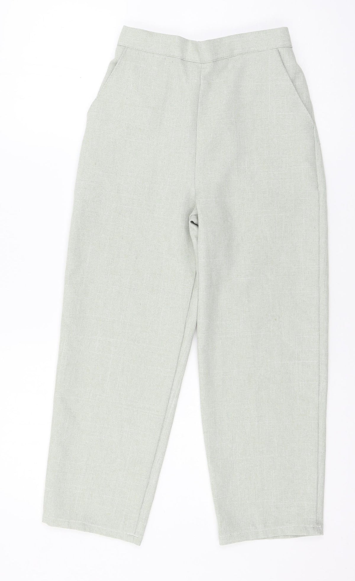 Prwrn Womens Green   Cropped Trousers Size 8 L22 in