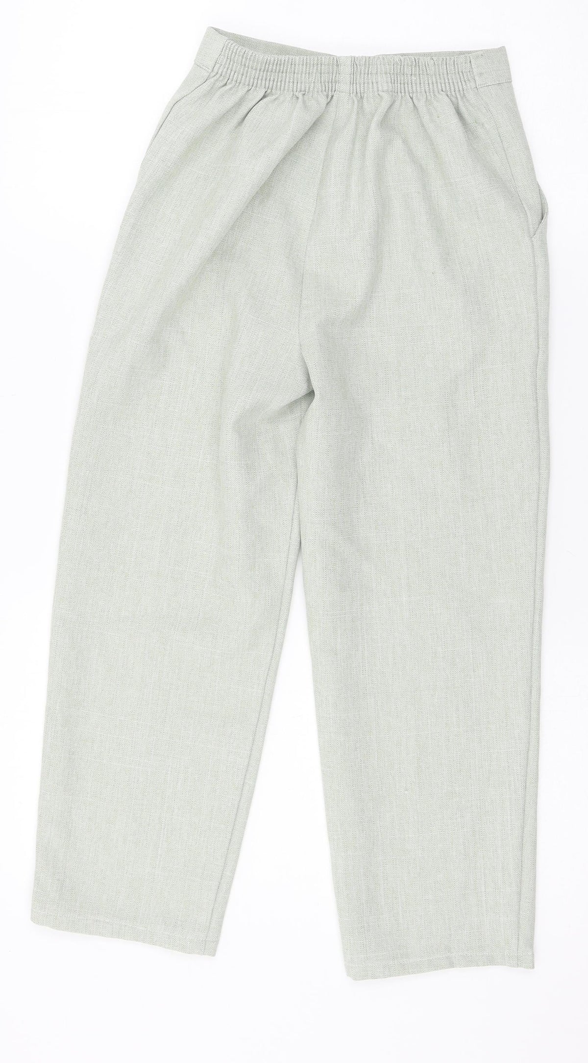 Prwrn Womens Green   Cropped Trousers Size 8 L22 in