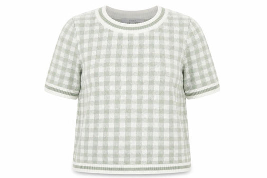 Next Womens Green Check Knit Pullover Jumper Size XS