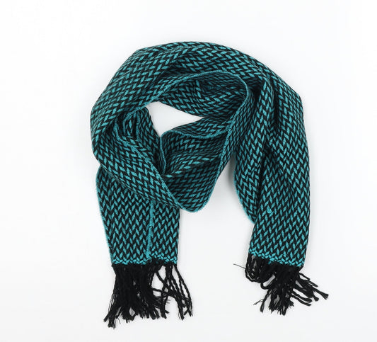 Preworn Womens Blue Check Knit  Scarf