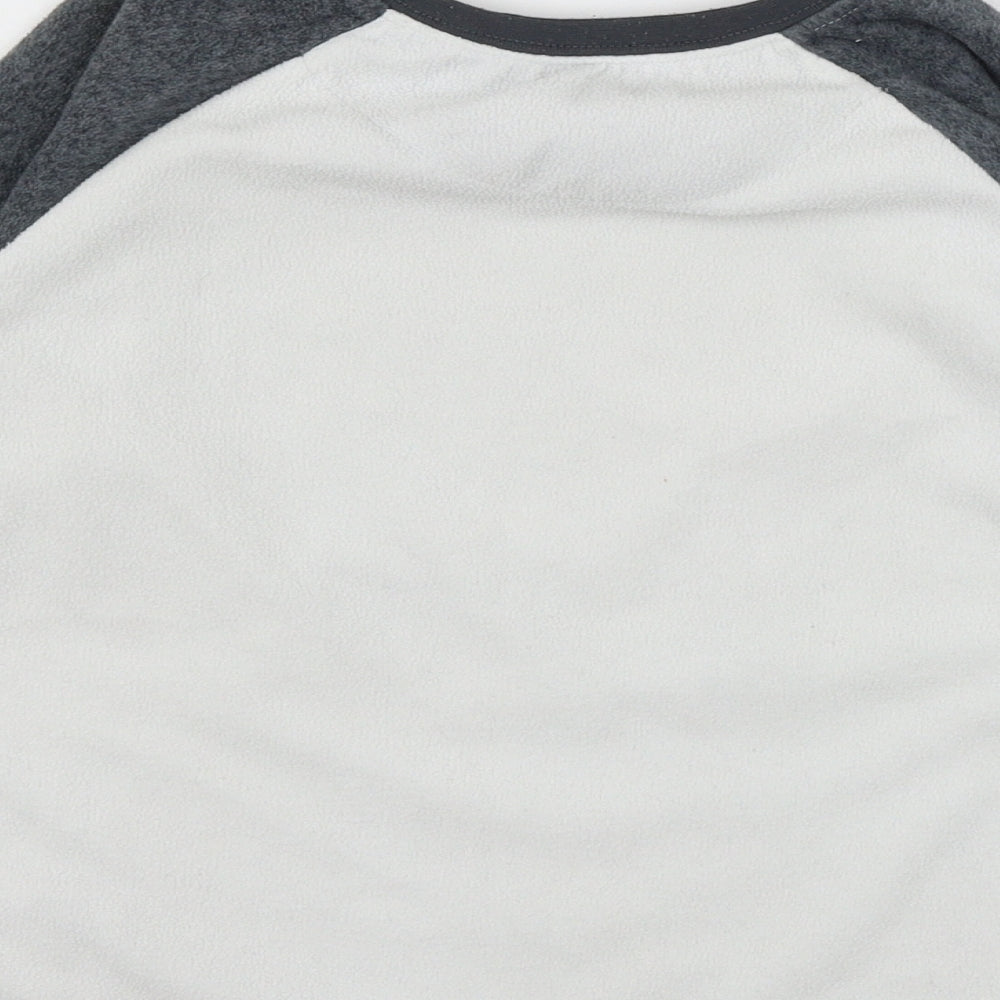 Primark Boys White Geometric Fleece  Pyjama Top Size 7-8 Years  - In the zone