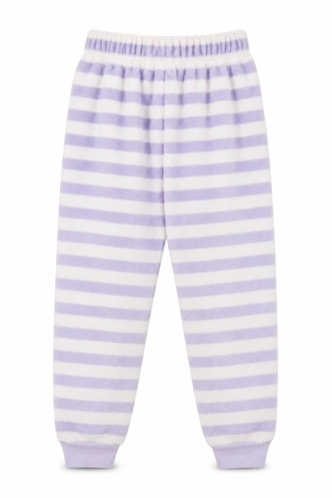 Marks & Spencer Girls Purple Striped Microfibre Capri Pyjama Pants Size 7-8 Years