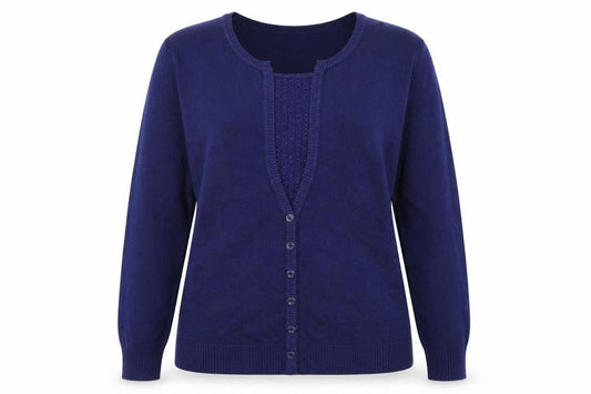 Front view of Roman women’s blue jumper, size L