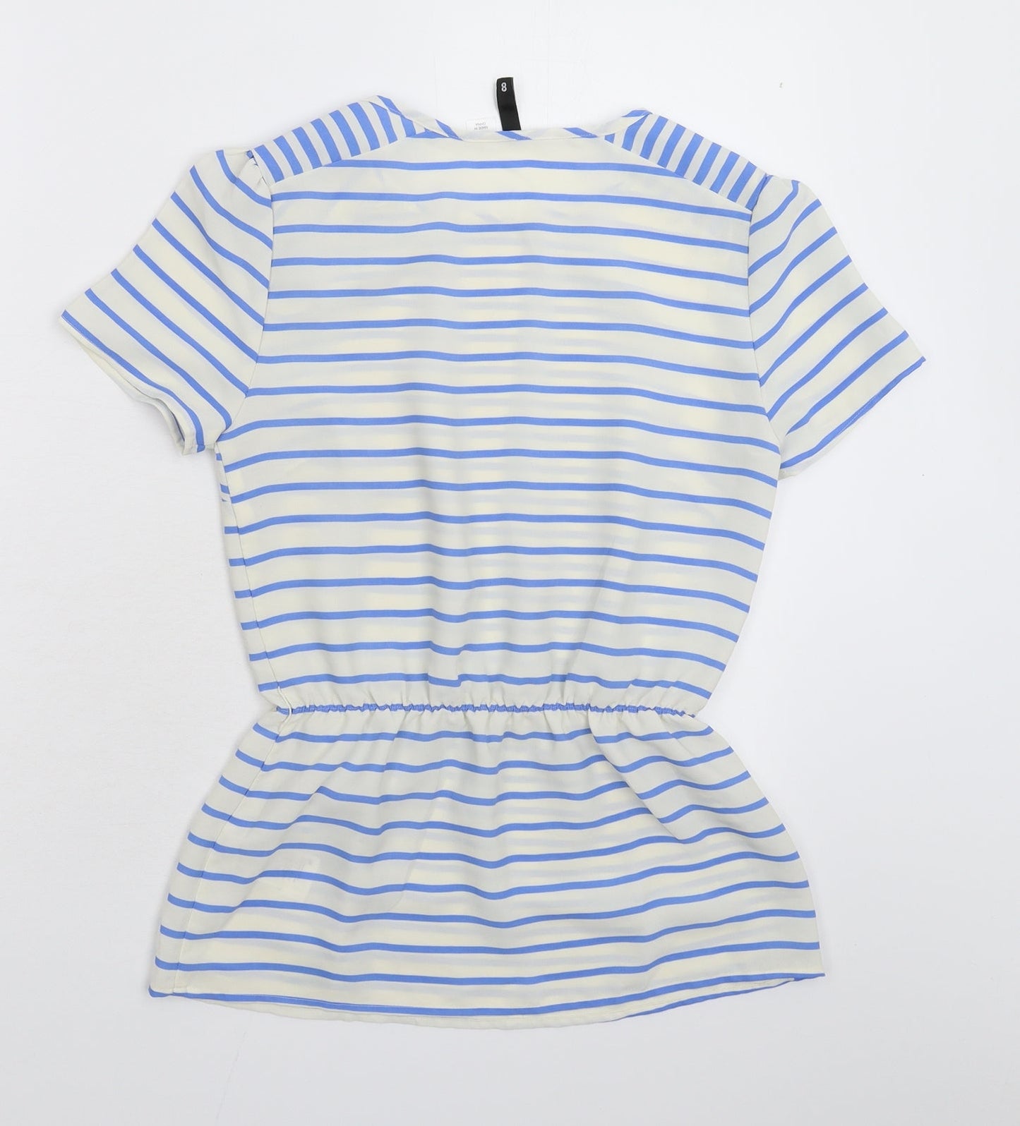 Divided Womens White Striped  Basic Blouse Size 8