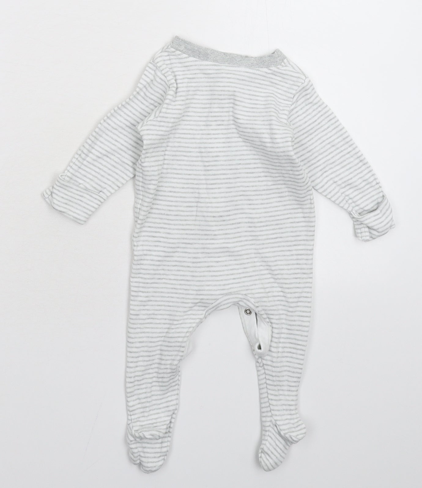 Marks and Spencer Baby White Striped  Babygrow One-Piece Size 3-6 Months
