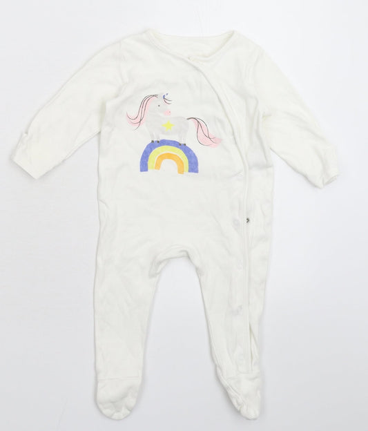 Marks and Spencer Baby White   Babygrow One-Piece Size 3-6 Months